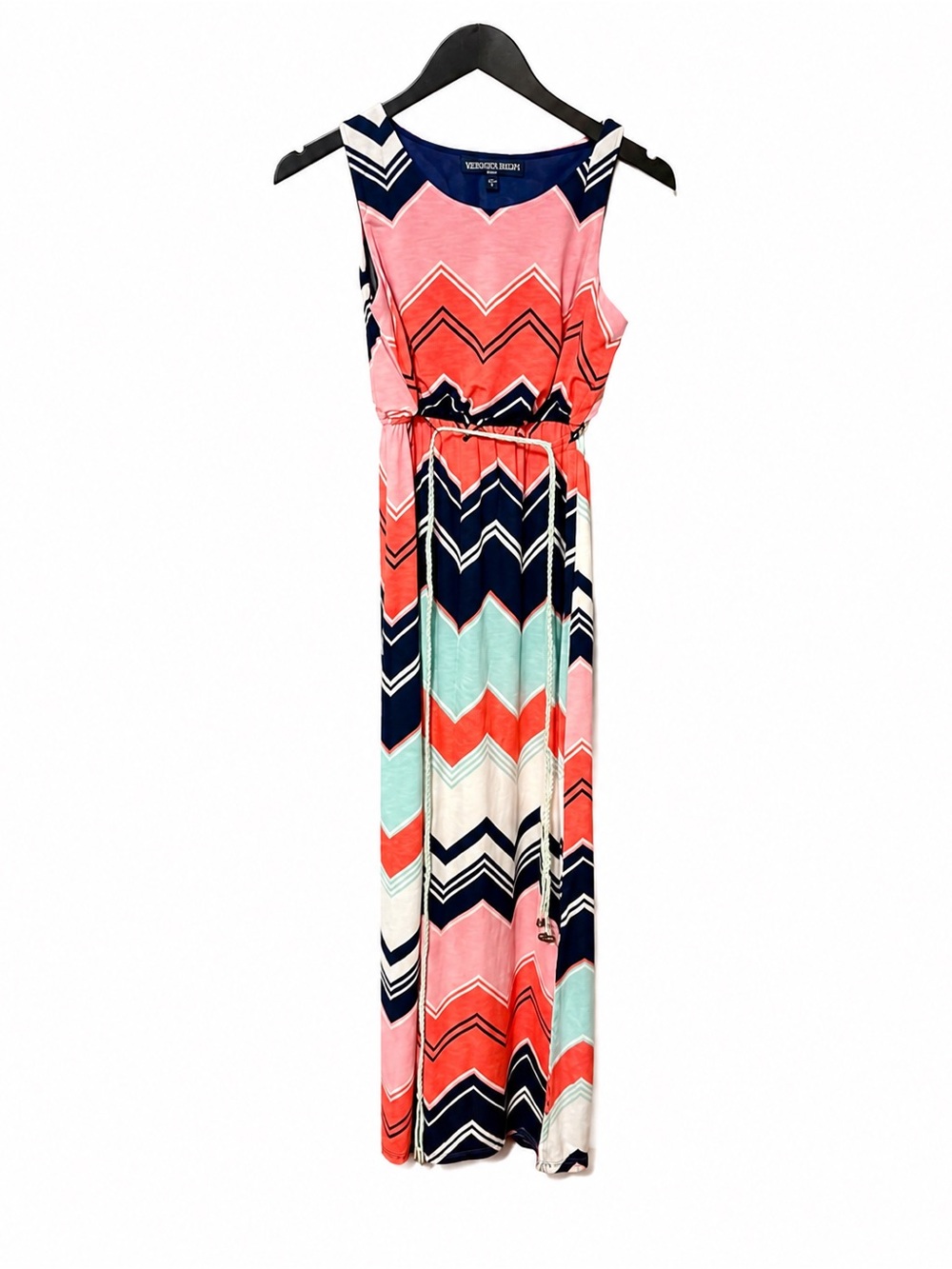 Three Pink Hearts Trixxi Chevron Belted Maxi Dress XL
